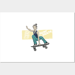 Surfskate - catch some waves in the city Posters and Art